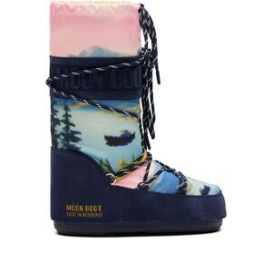 Moon Boot X Guest In Residence Women's Icon Landscape-Print Lace-Up Boots